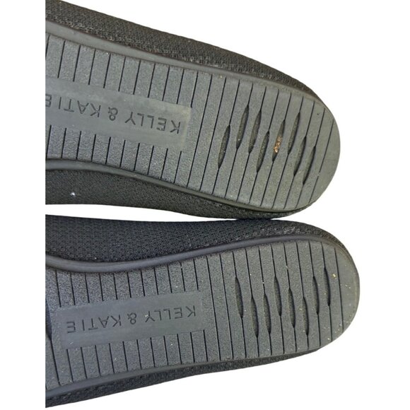 Kelly & Katie Womens Black Knit Flats With White Stripes Slip-On Shoes Size 8 - Picture 8 of 8